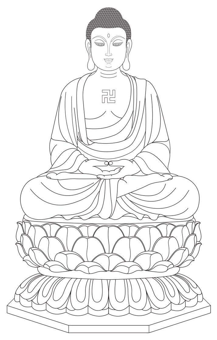 Buddha Purnima Line Drawing Design Vector Stock Vector (Royalty Free)  2283481273 | Shutterstock